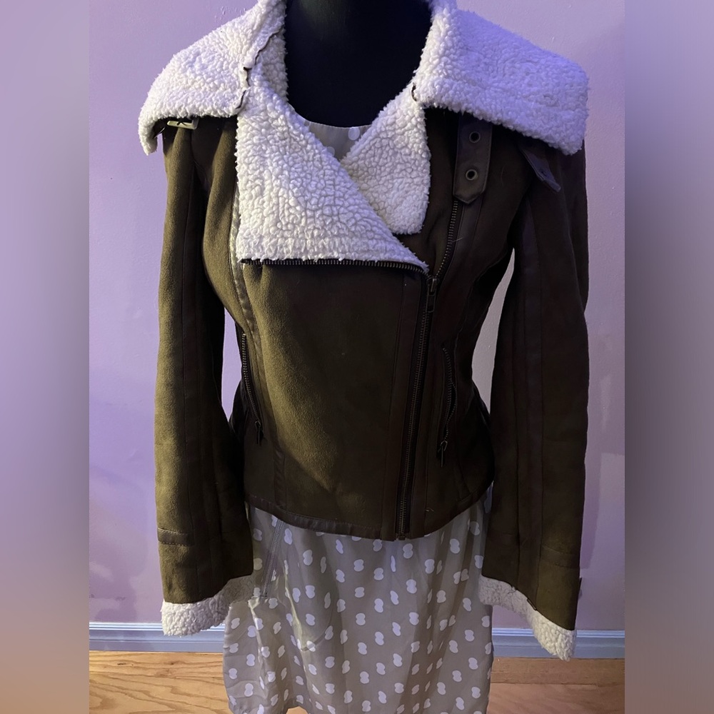 Joe Fresh Brown Faux suede look ladies coat size XS